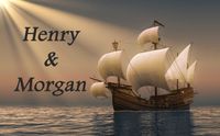Henry und Morgan Segelschiff Karavelle segelt auf Meer